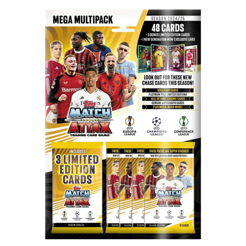 Topps Match Attax 24/25 Mega Multipack - Includes 48 Match Attax Cards, 3 Random LE's and a Generation Now LE